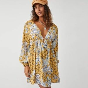 Free People Size XS Soli Golden Hour Mini Dress, NWT